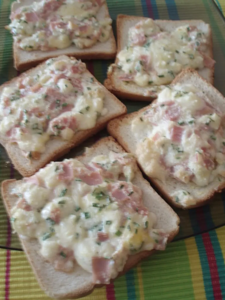 tost, sir, šunka, začinsko bilje