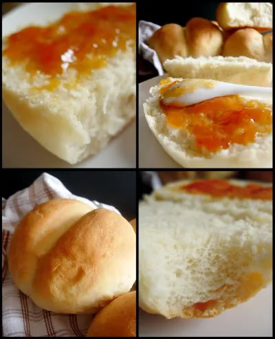 žemlje, kruh, marmelada