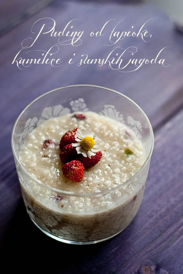 puding od tapioke, kamilice i šumskih jagoda 