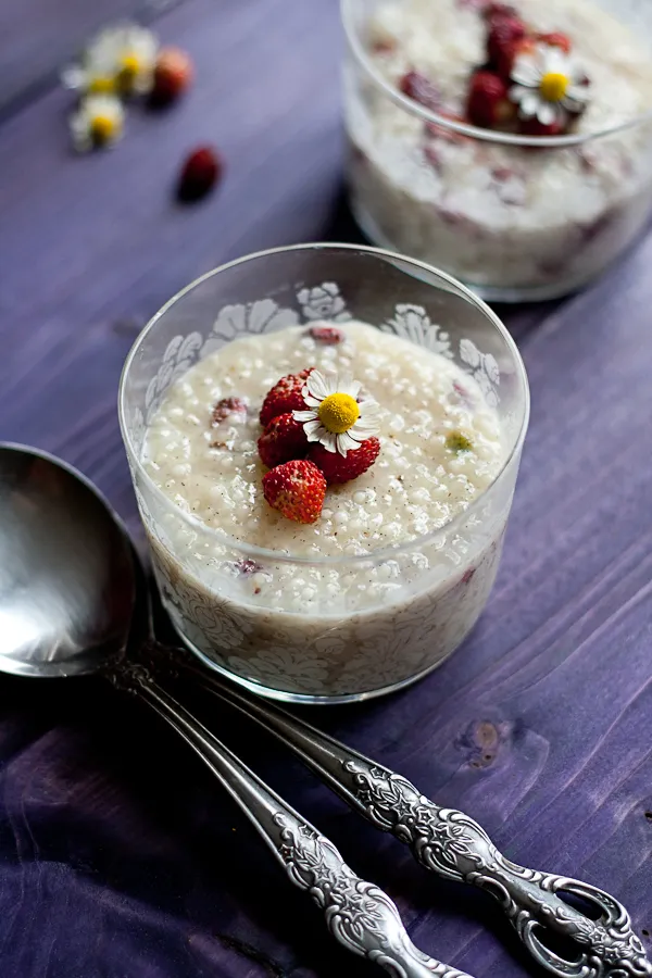 puding od tapioke, kamilice i šumskih jagoda 