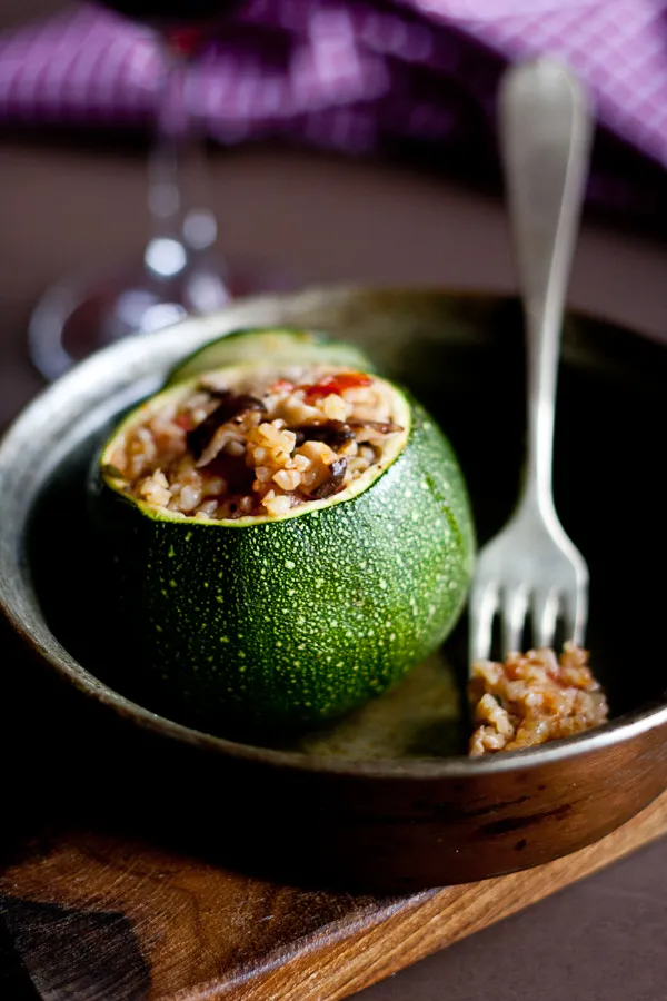 punjene tikvice, bulgur