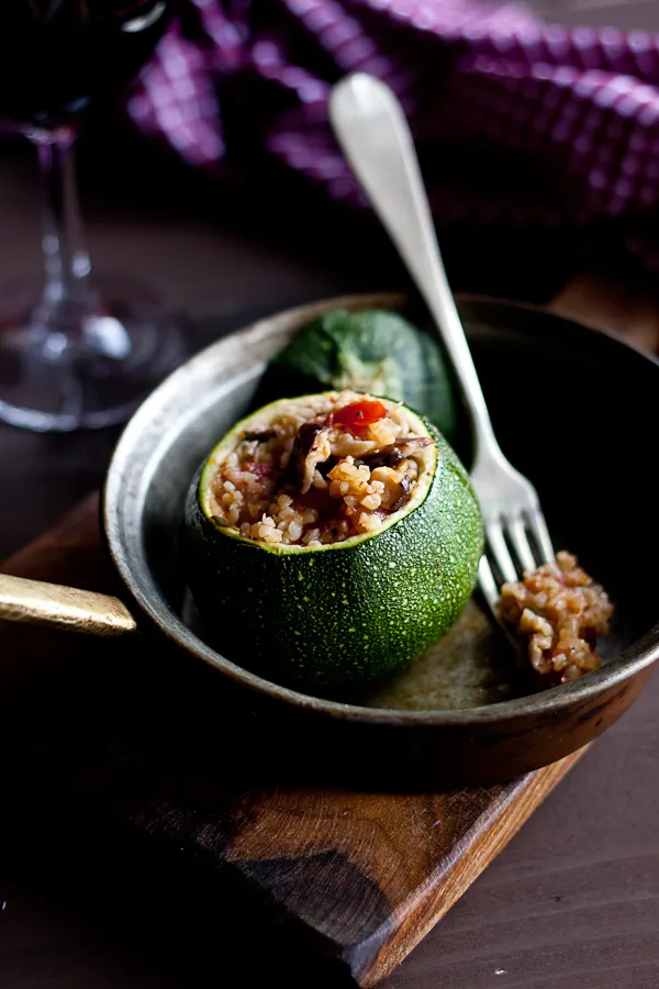 punjene tikvice, bulgur