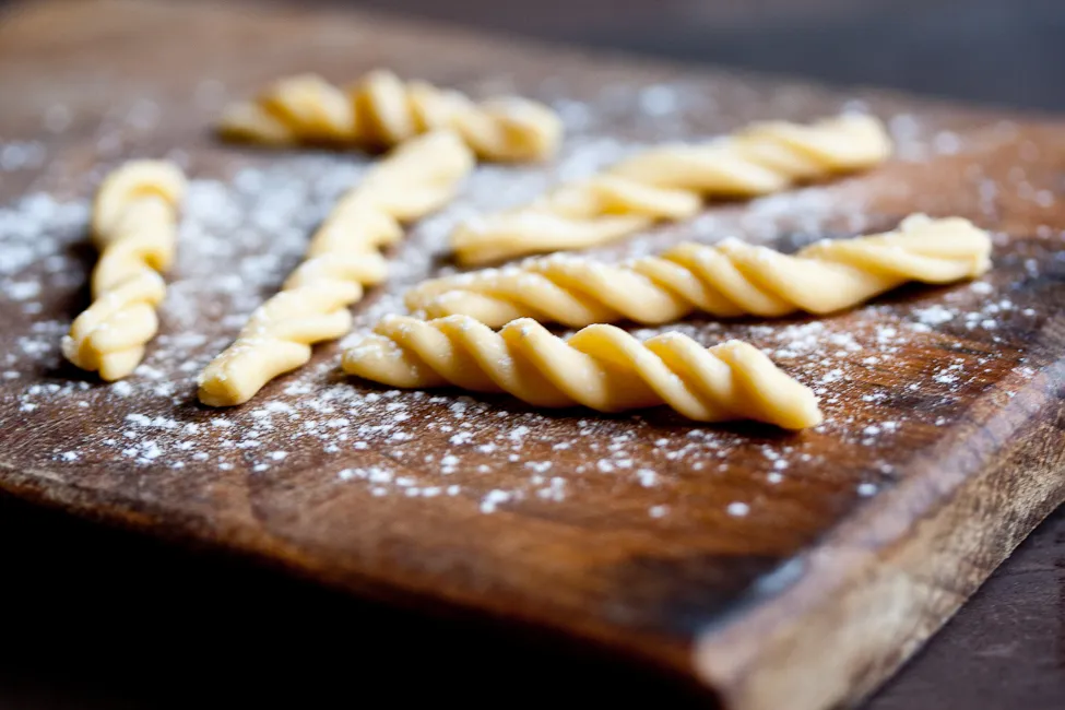 domaća tjestenina, fusilli